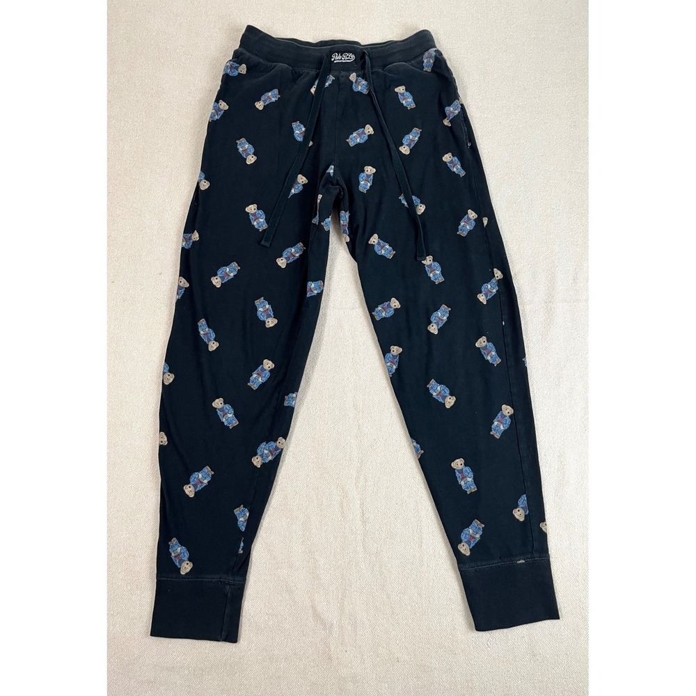 Polo Ralph Lauren Sleepwear Pajama Polo Bear AOP Mens Small Black Jogger